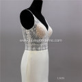 New designs sleeveless seductive maxi luxury v neck mermaid wedding dress